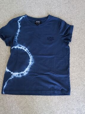 A.P.C. Denise Tie & Dye Indigo Blue Cotton T-Shirt